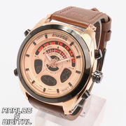 アナデジ デジアナ HPFS1819-PGD アナログ&デジタル クロノグラフ ダイバーズウォッチ風メンズ腕時計