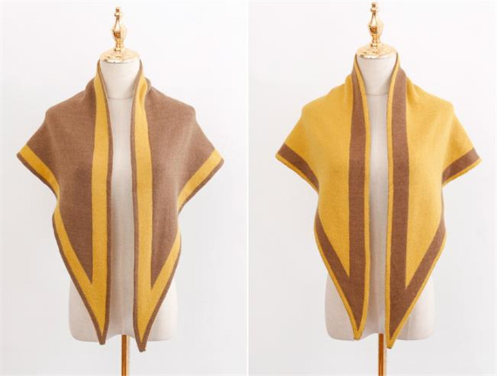 両面 三角形 ストール 韓国版 シンプル スカーフ 女性 秋 冬 カジュアル 百掛け カラーマッチング