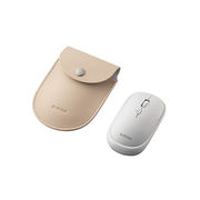 エレコム BlueLEDマウス/薄型/Bluetooth対応/4ボタン/ポーチ付/ホワイト