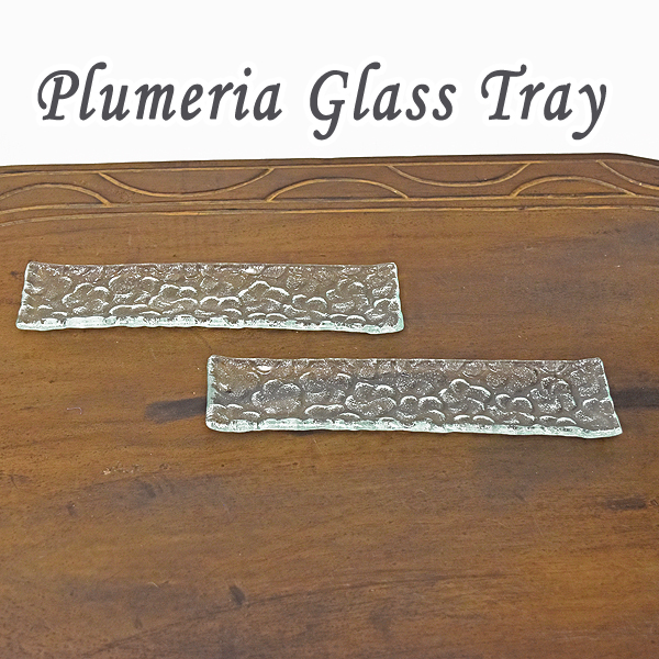 プルメリアガラストレー プルメリア ガラス トレー 一枚 お皿 取皿 食器