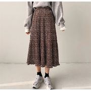 韓国ファッション 中・長セクショ Aライン ハイウエスト スモール アンブレラスカート