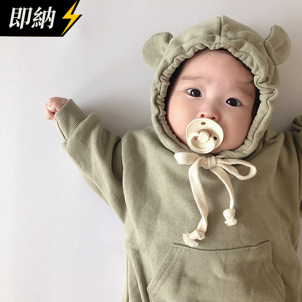 【即納】ベビー服 長袖ロンパース お熊さん 可愛い