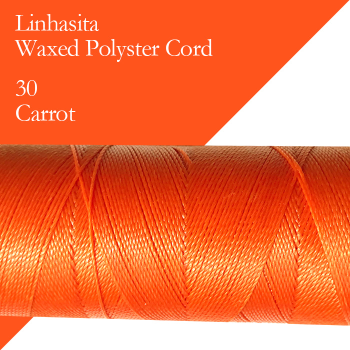 ワックスコード LINHASITA社製 キャロット/太さ1.0mm 長さ約160m/ ロウ引き紐 #30