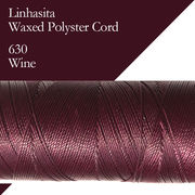 ワックスコード LINHASITA社製 ワイン/太さ1.0mm 長さ約160m/ ロウ引き紐 #630