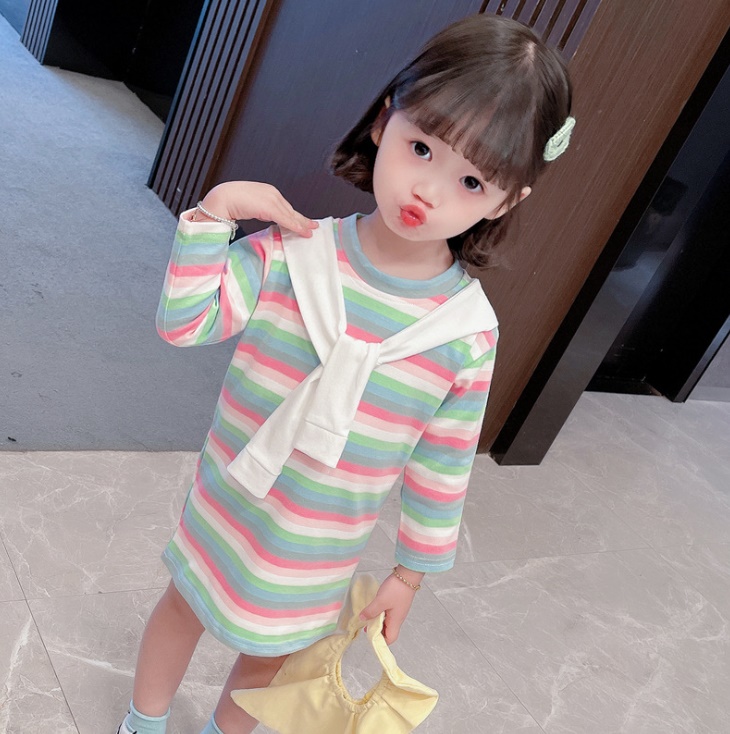 秋冬新作 キッズ ワンピース 子供服 女の子 長袖 Tシャツ ボーダー ドレス インナー 80 130cm アパレル 佳美 株式会社 問屋 仕入れ 卸 卸売の専門 仕入れならnetsea