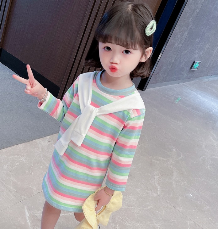 秋冬新作 キッズ ワンピース 子供服 女の子 長袖 Tシャツ ボーダー ドレス インナー 80 130cm アパレル 佳美 株式会社 問屋 仕入れ 卸 卸売の専門 仕入れならnetsea