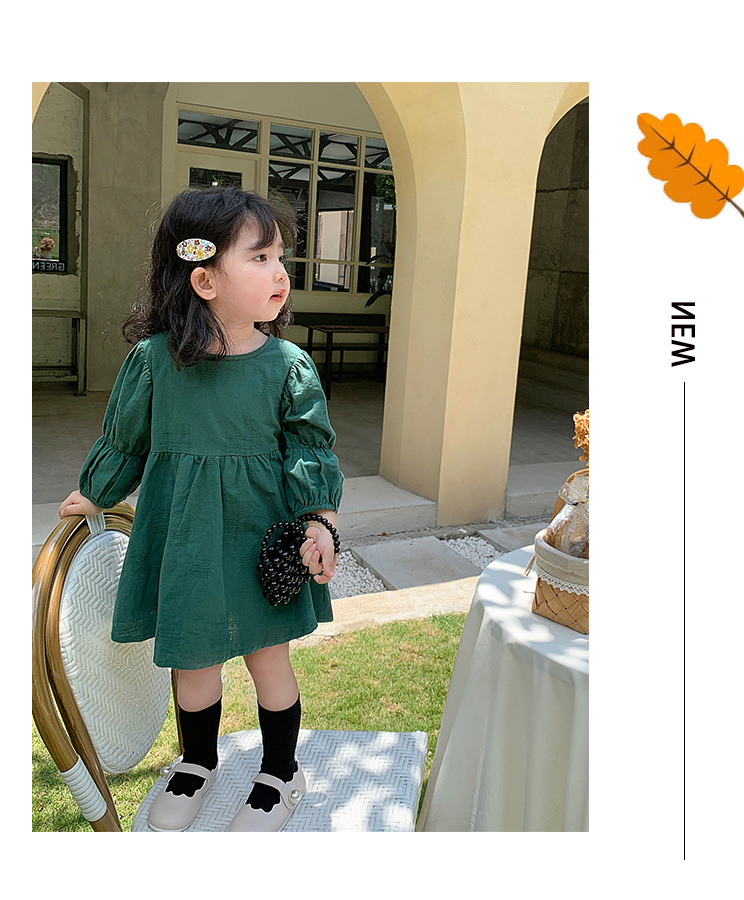 21春夏新作 韓国風 子供服 女の子 可愛いキッズ 無地 ベーシック シャーリング ワンピース ワンピ 長袖 アパレル 錦綉 株式会社 問屋 仕入れ 卸 卸売の専門 仕入れならnetsea