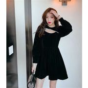 韓国ファッション エレガント ワンビース ワンピース ヘップバーン 小さな黒いドレス