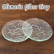 プルメリアガラストレー プルメリア ガラス トレー 1枚 お皿 取皿 食器
