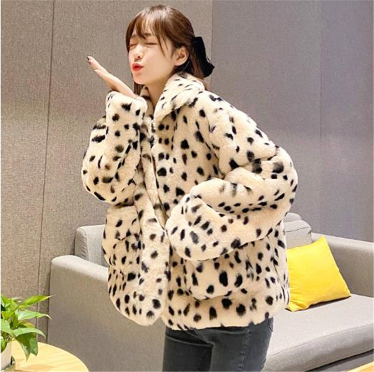 2021年冬 新作 韓国版 レオパード柄 コート 女性 短いスタイル 百掛け 暖かい 厚手