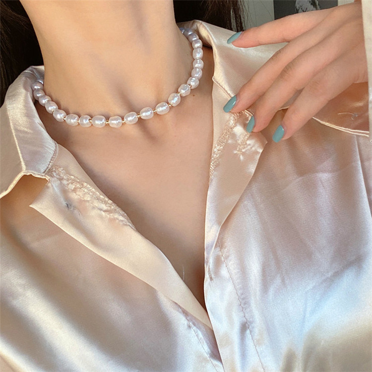 新品 気質 おしゃれな 真珠 ネックレス シンプル エレガント イレギュラー 鎖骨チェーン 洗練された 大人気