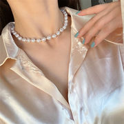 新品 気質 おしゃれな 真珠 ネックレス シンプル エレガント イレギュラー 鎖骨チェーン 洗練された 大人気