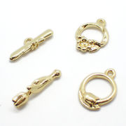 【シングルフラワーマンテル】 ゴールド【1セット】金具 留め具 マンテル メッキ パーツ ハンドメイド