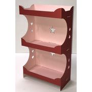 【送料無料】『LUCKラック』壁掛け・飾り棚としても使える3段ラック　赤/ピンク  （サンプル1枚）