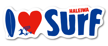 ハレイワハッピーマーケット ステッカー I LOVE Surf HHM086 おしゃれ ハワイ