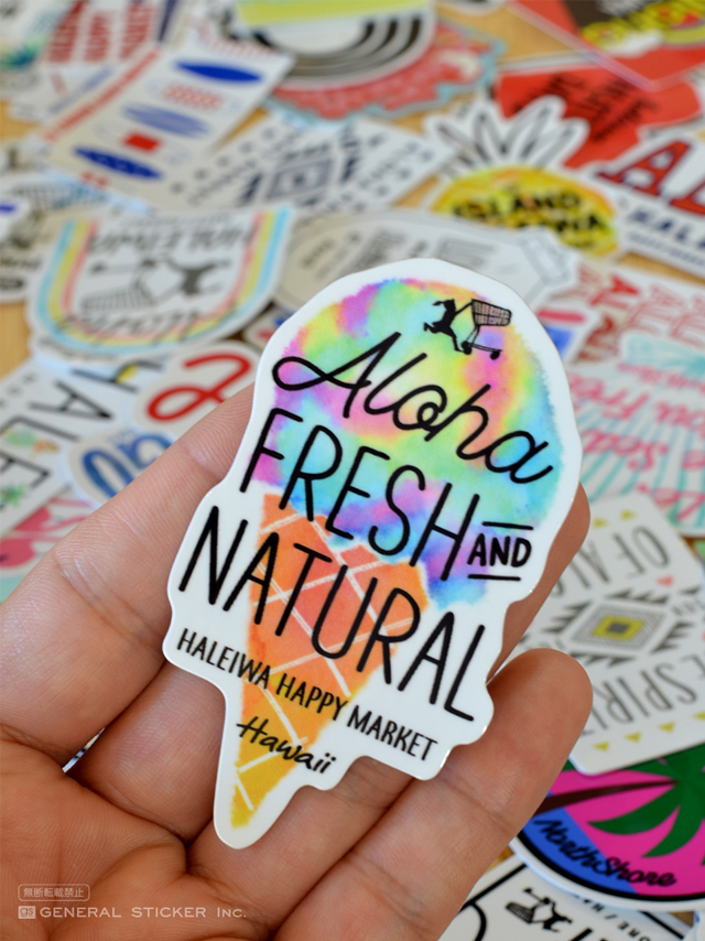 ハレイワハッピーマーケット ステッカー サーフボード ブルー Hhm019 おしゃれ ハワイ 雑貨 株式会社 ゼネラルステッカー 問屋 仕入れ 卸 卸売の専門 仕入れならnetsea