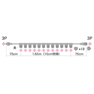 ストリングベース 交互点滅型 SJ-NHシリーズ用 12分岐 ピッチ15cm