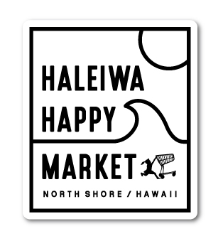 ハレイワハッピーマーケット ステッカー ロゴ スクエア モノクロ HHM033 おしゃれ ハワイ