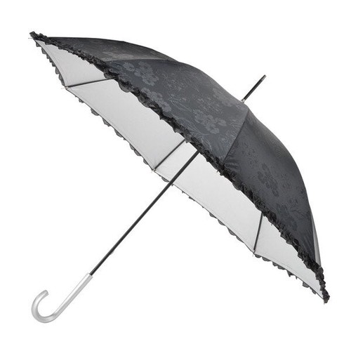 ミスティブロッサム　晴雨兼用長傘　雨 雨季 パラソル プレゼント 可愛い　黒 ブラック