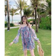 花柄 ワンピース 夏 シフォン スリム効果 キャミワンピース スカート 韓国ファッション レディース