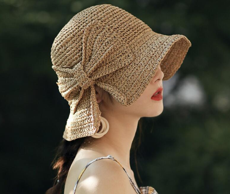 草編み帽子 2021夏新作 ハット サファリハット レディース帽子 日焼け止め 紫外線対策 麦わら帽子