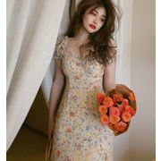 夏 半袖 ワンピース ロング丈 スッキリウェストライン スリム スカート レディース 韓国ファッション