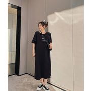 新品百掛け ワンピース 夏 オープンバック 半袖 ロングTシャツ レディース 韓国ファッション