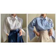 フェミニン トップス 通勤 シャツ ストライプ