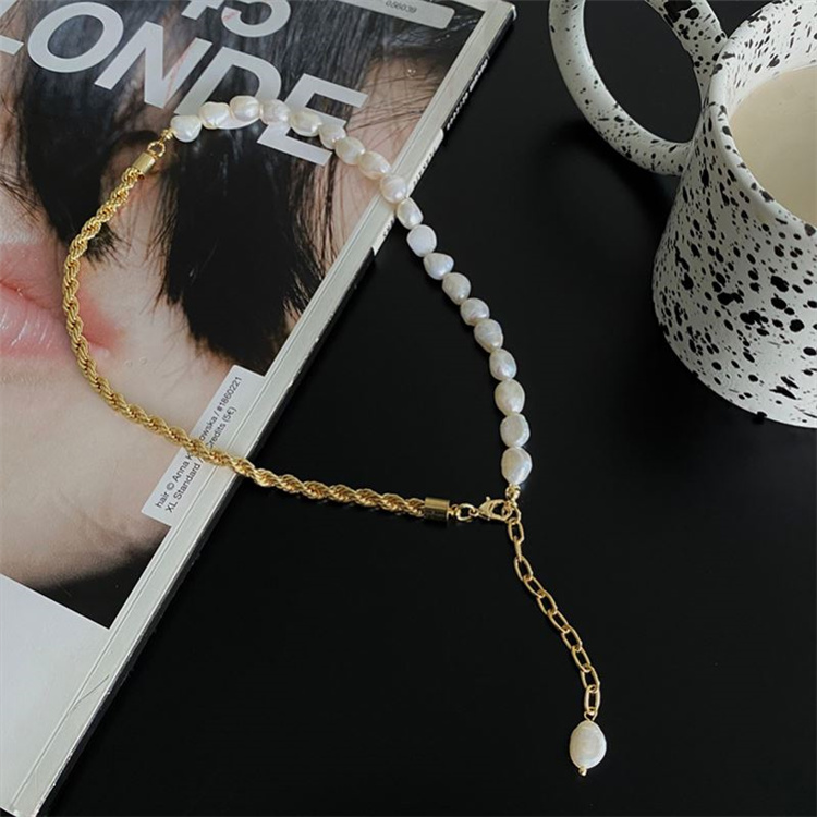 クーポン適用OK 韓国ファッション 真珠シンプル 鎖骨チェーン 縫付 ネックレス 気質 ファッション