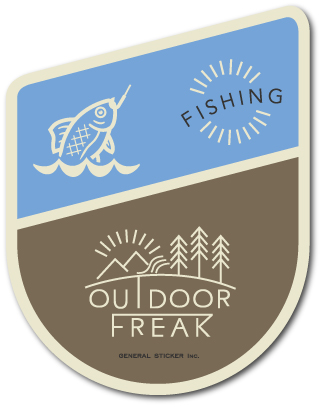 アウトドアステッカー FISHING 釣り  OUTDOOR FREAK アウトドアフリーク OD09