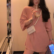 外出活動もおしゃれに 韓国ファッション ショルダー ヤングスタイル パールチェーン チェストバッグ