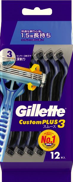 ジレット(Gillette)　カスタムプラス３スムース１２本
