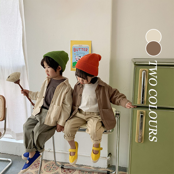 【KID】韓国風子供服  無地長袖コート　韓国ファッション　シンプル　カーディガン　男の子　女の子