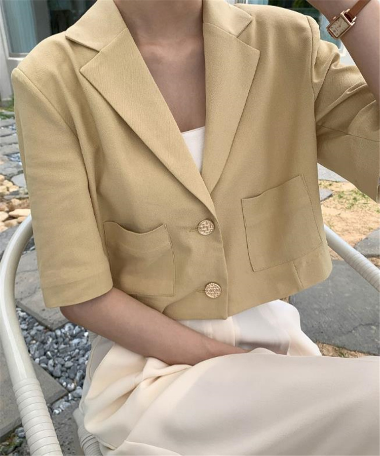 今日もまた褒められた日です。韓国ファッション レトロ 気質 スーツカラー シック 怠惰な風 エレガント
