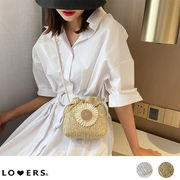 フラワージュートミニバッグ 【即納】ショルダー 巾着トレンド 韓国ファッション