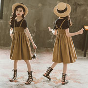 「120－165号」女の子 コットン素材 キャミソールワンピース ノースリーブ キッズ 子供服