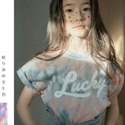 全3色「120－165号」女の子 絞り染め 半袖カットソー Tシャツ トップス キッズ 子供服