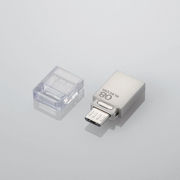 OTG対応【USBメモリMF-SBU208GSV】microUSBコネクタ+USB-Aコネクタ両方搭載・エレコム