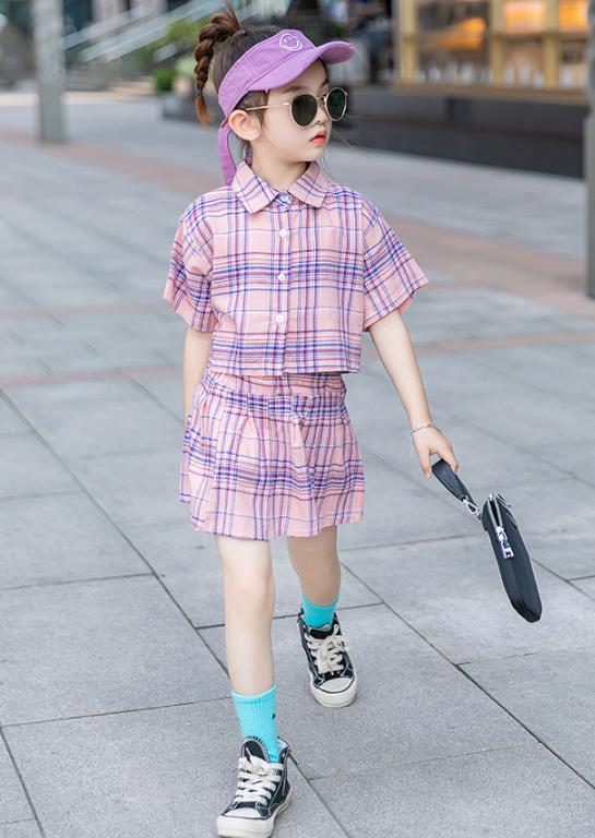 【2点セット】新作 子供服  ベビー服  アパレル   半袖    シャツ +ショートスカート   女の子