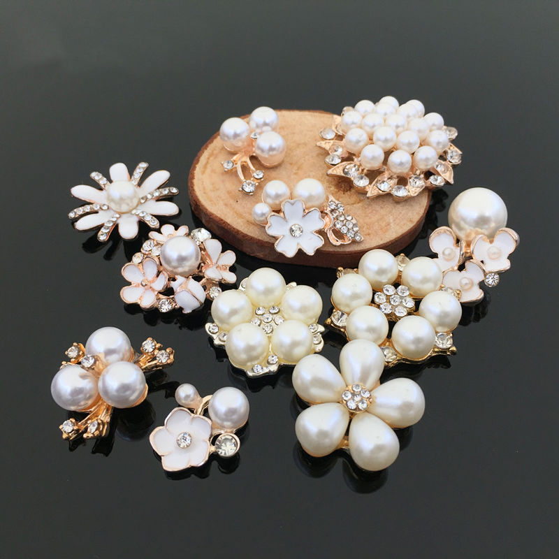 アクセサリーパーツ フラワー DIY 花 パール＆ビジューパーツ ピアス