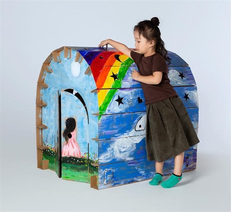 イメージ通りでした。早い者勝ち 子供 紙箱 家 段ボール箱 幼稚園 手工芸品 DIY 組み立て テント
