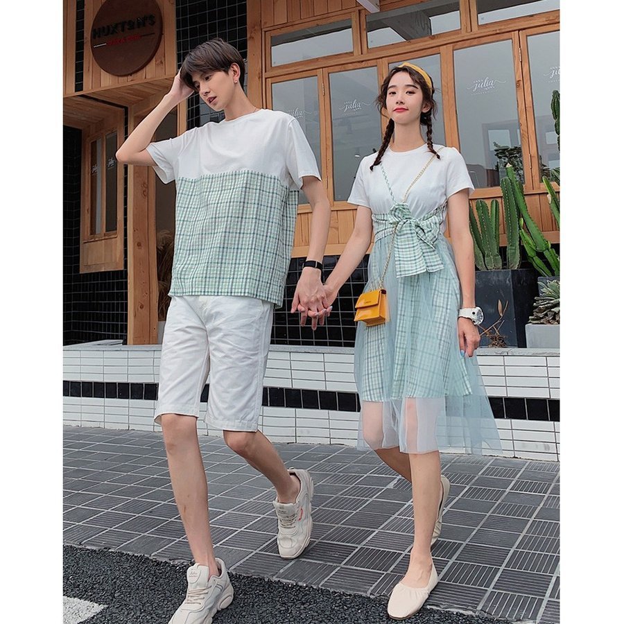 ペアルック カップルtシャツ ワンピース ペアルック半袖 恋人 チェック柄 カップル夏服 アパレル 株式会社 Ouka Car Leasing 問屋 仕入れ 卸 卸売の専門 仕入れならnetsea