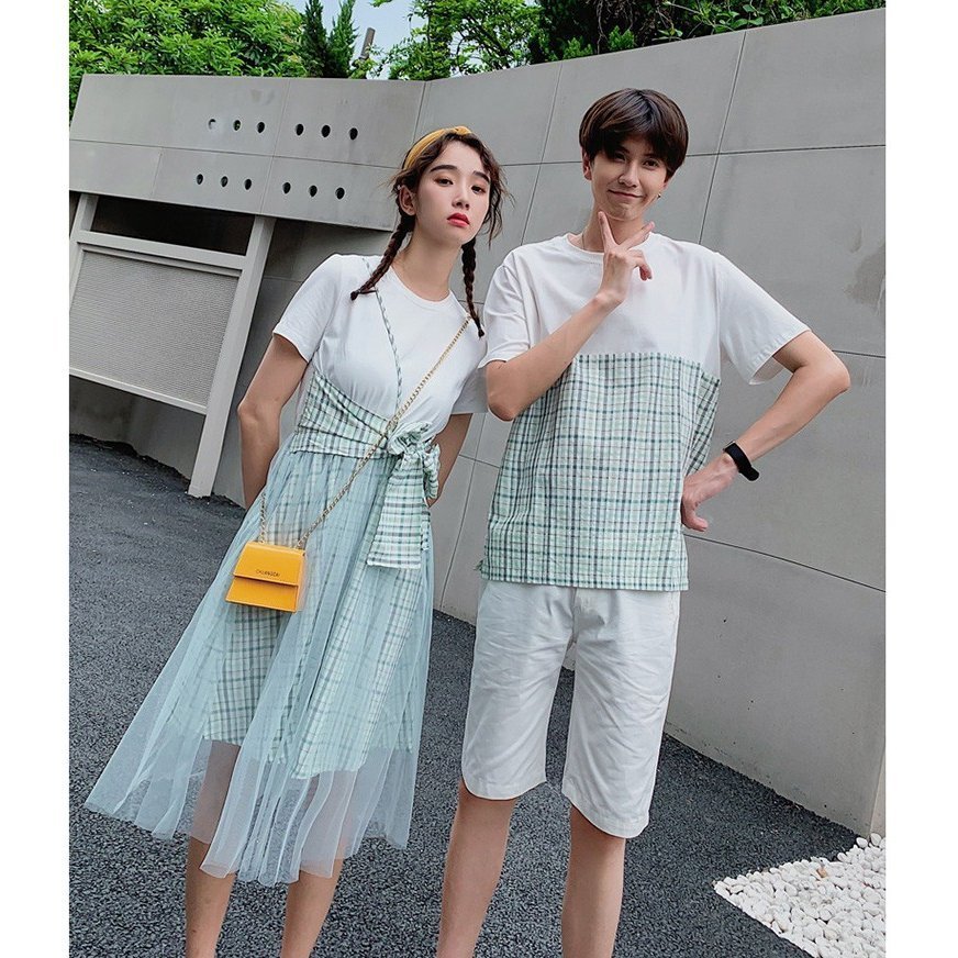 ペアルック カップルtシャツ ワンピース ペアルック半袖 恋人 チェック柄 カップル夏服 アパレル 株式会社 Ouka Car Leasing 問屋 仕入れ 卸 卸売の専門 仕入れならnetsea