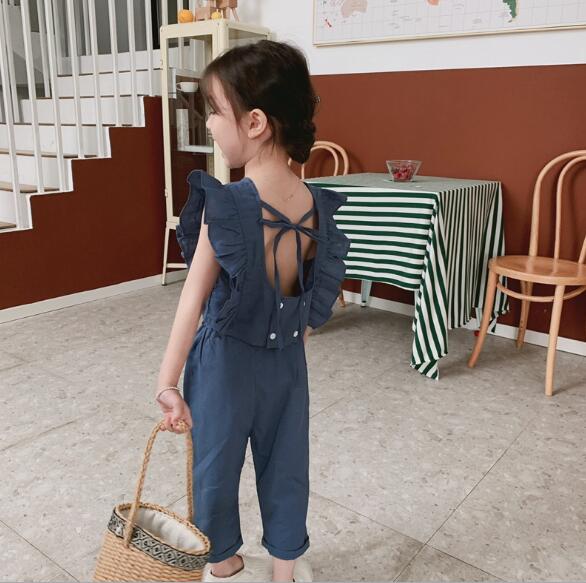 夏新作 ２点セット ブラウス+パンツ 女の子 子供服 3-8歳向け キッズ 韓国ファッション