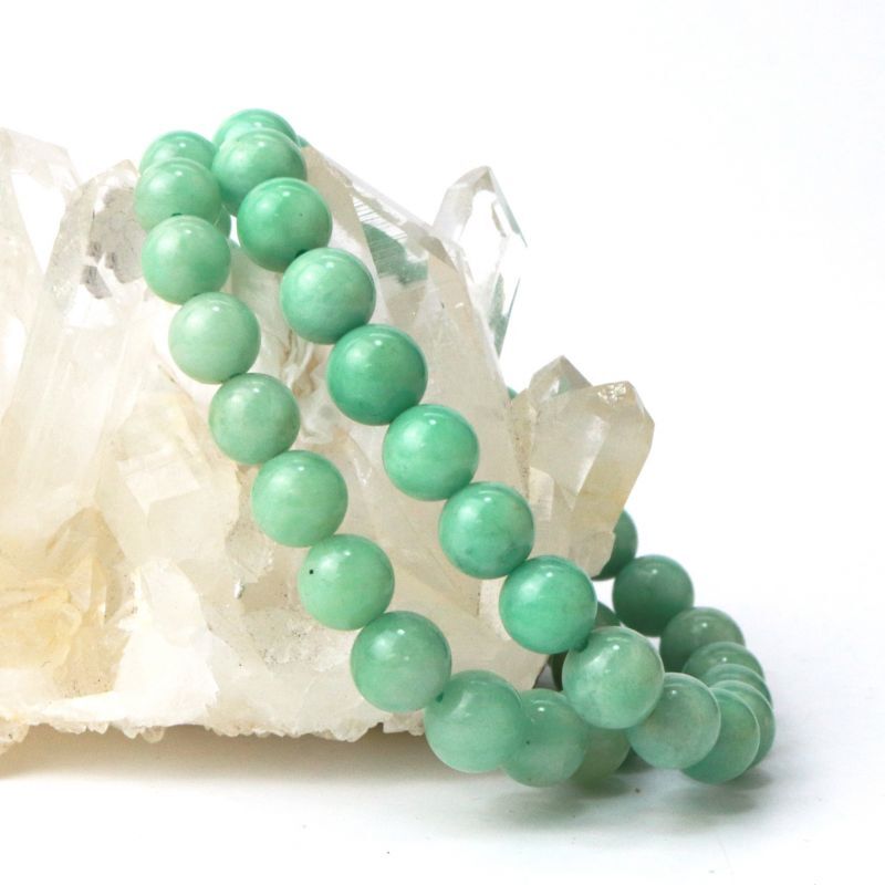 ブレス　高品質エメラルド　丸　約7.5mm　ロシア産　グリーン　緑　芸術的才能の開花　5月誕生石　天然石