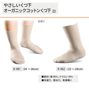 日本エンゼル R-982 やさしいくつ下 オーガニックコットンくつ下 生成り 22-24cm
