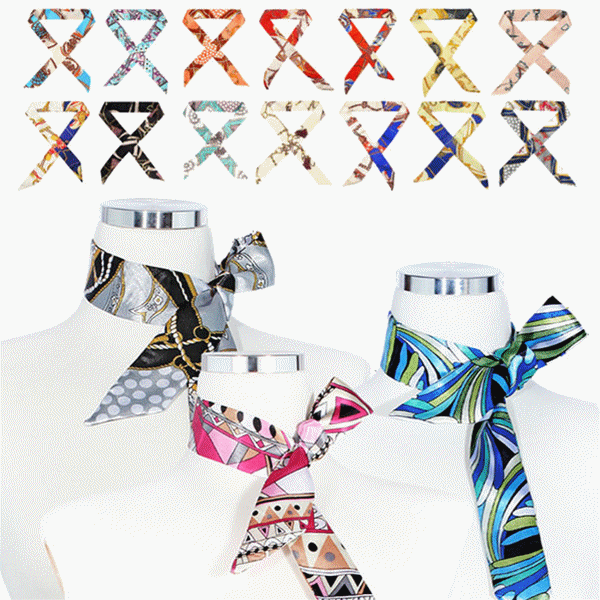 スカーフ バッグスカーフ 長方形スカーフ 細スカーフ ネッカチーフ ファッション小物