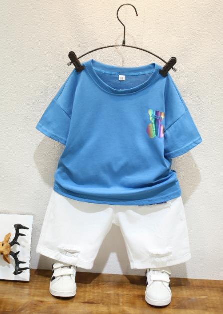 【2点セット】新作 子供服  ベビー服  アパレル    半袖  tシャツ+ショットパンツ   男の子