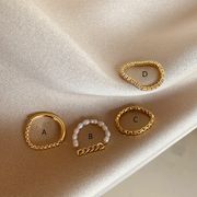リング　指輪　パール　金属　レディース　個性　韓国ファッション