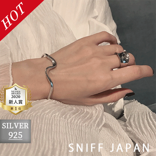 【大人風】金アレ対応素材　S925コーティング silverring  ブレスレット 純銀